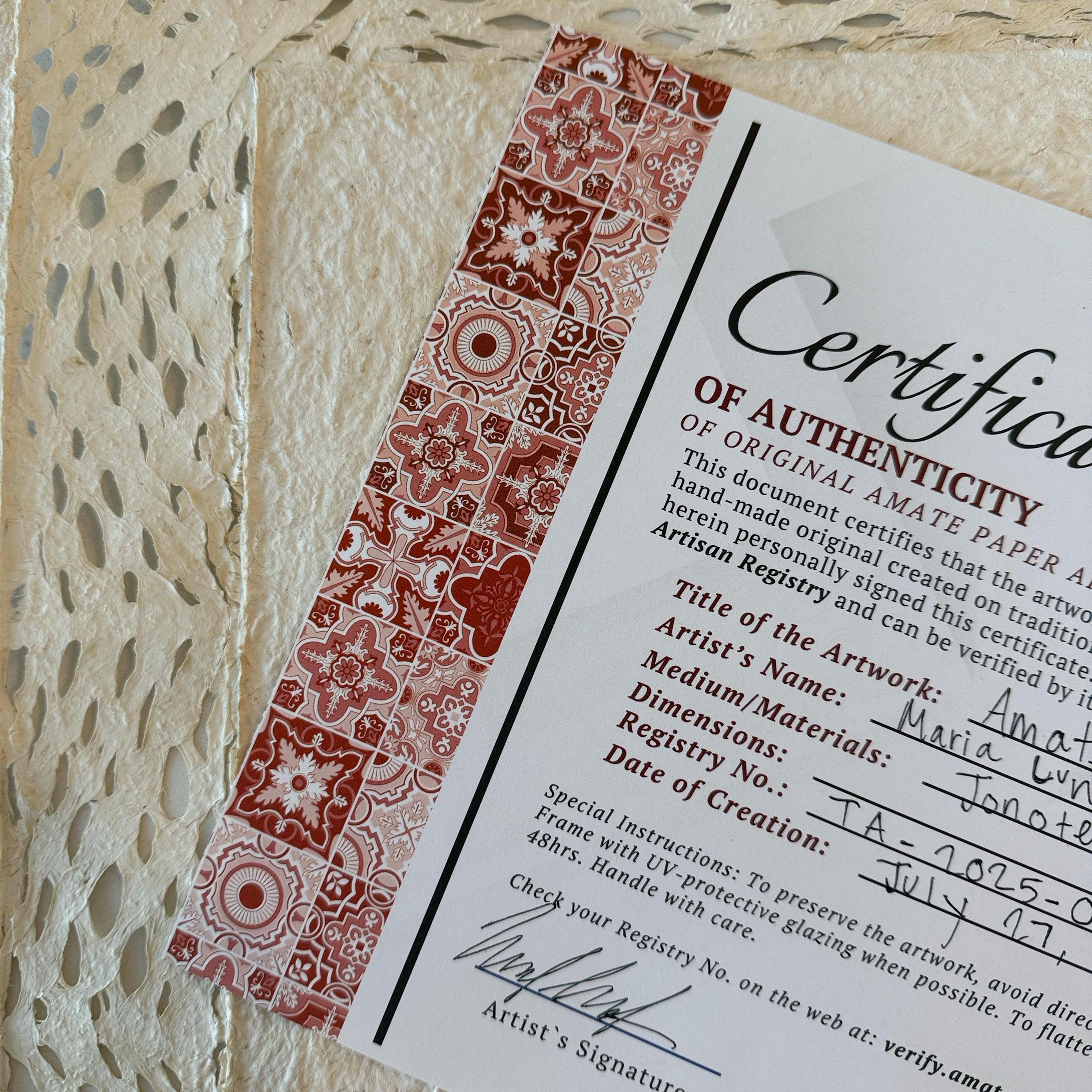 "Spiral Knots" ∙ Amate Art  47"x23.5"  (Unframed)