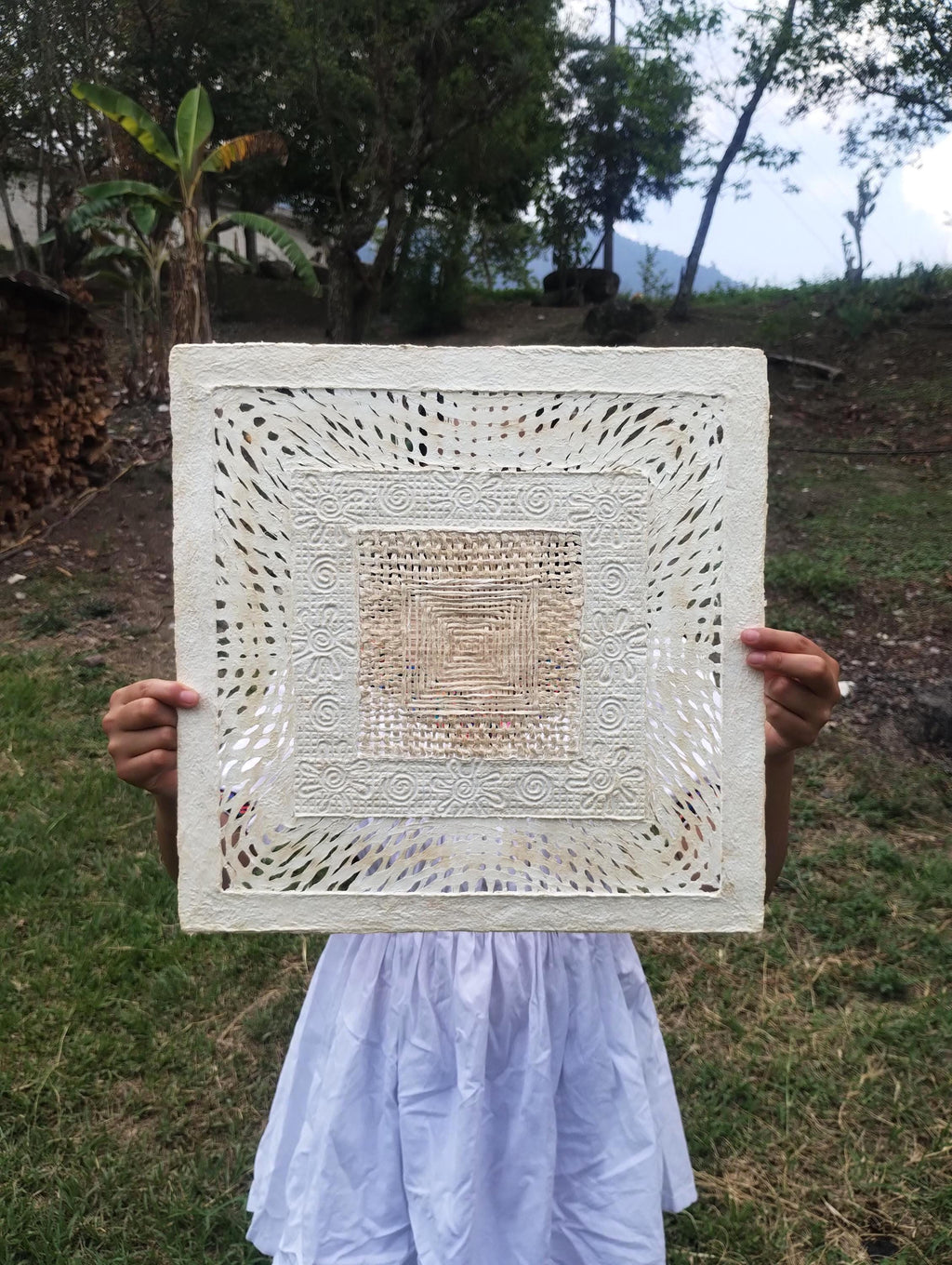 "Square Weave" ∙ Amate Art  15.75"x15.75"  (Unframed)