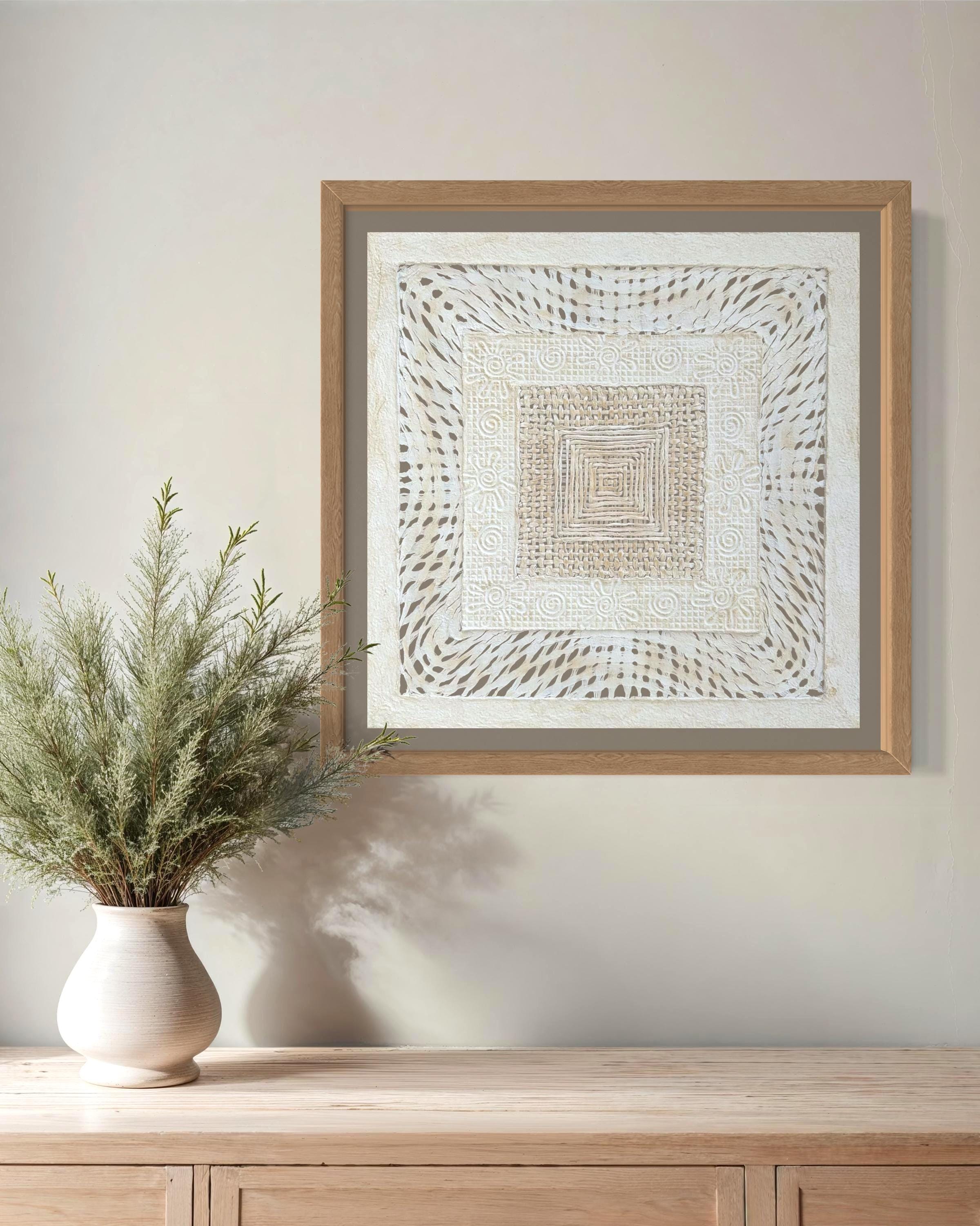 "Square Weave" ∙ Amate Art  15.75"x15.75"  (Unframed)