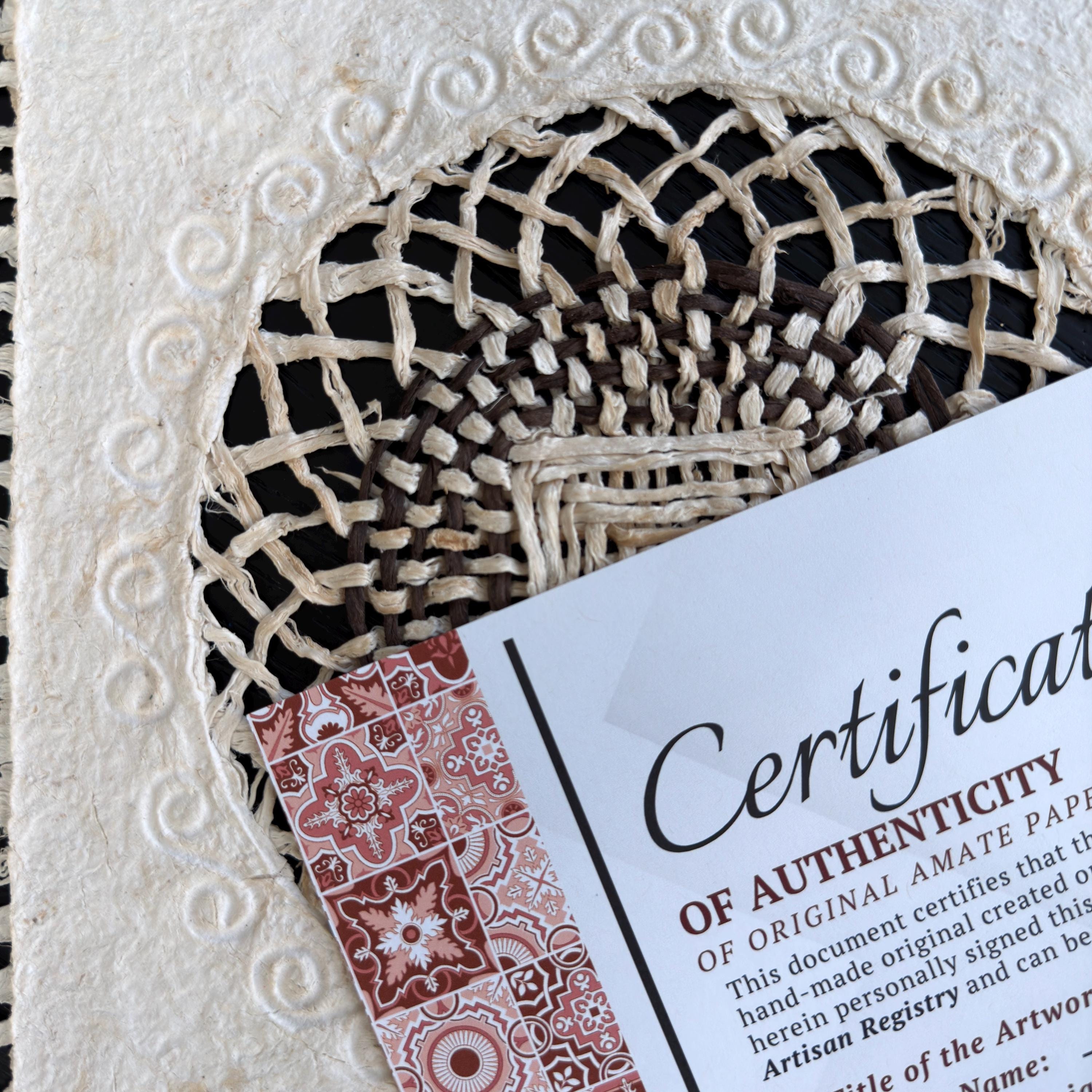 "Square Mandala" ∙ Amate Art  15.75"x15.75"  (Unframed)