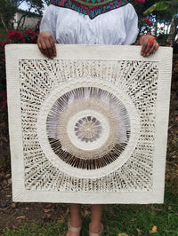 "Circular Weave" ∙ Amate Art  35"x35"  (Framed)