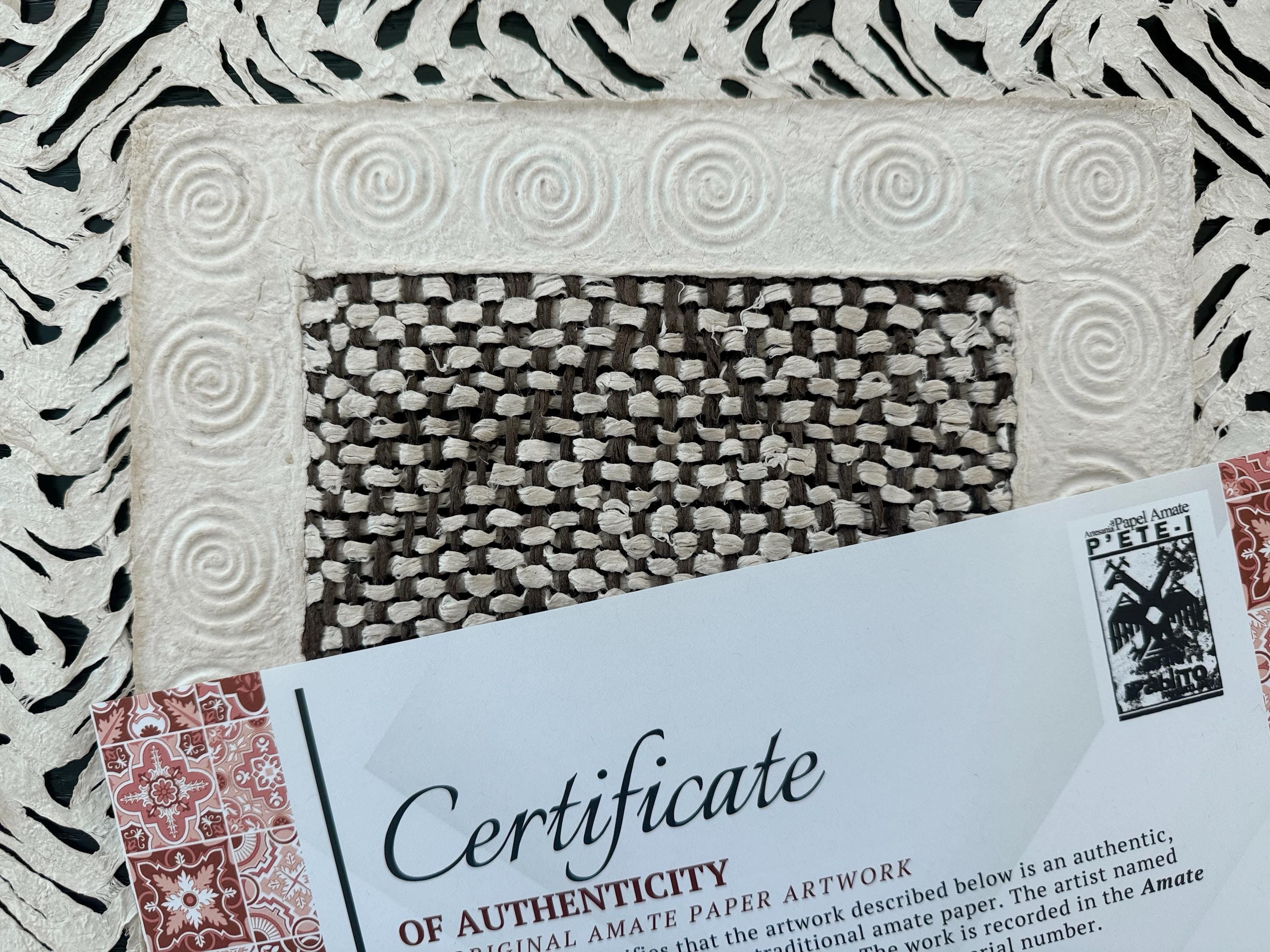 "Spiral Square" ∙ Amate Art  15.75"x15.75"  (Unframed)