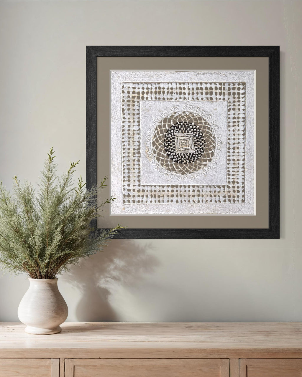 "Square Mandala" ∙ Amate Art  15.75"x15.75"  (Unframed)