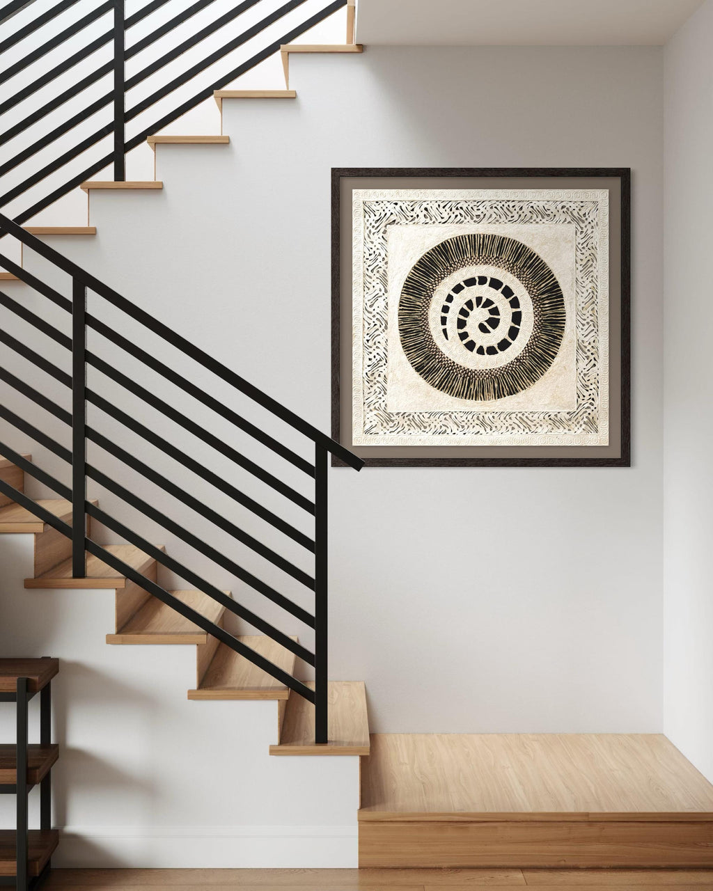 "Ivory Spiral" ∙ Amate Art  28"x28"  (Unframed)