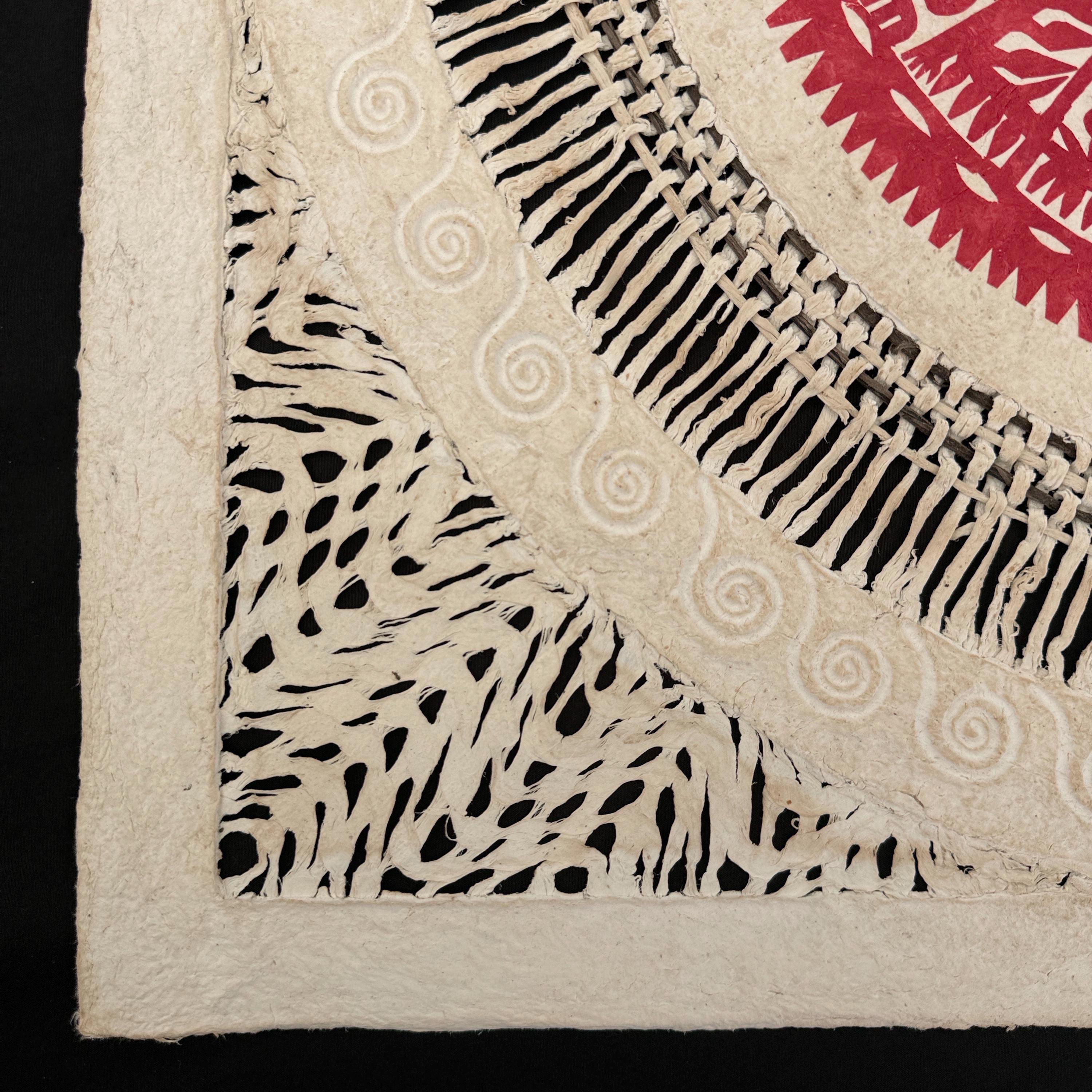 "Red Lace" ∙ Amate Art  23.5"x23.5"  (Unframed)