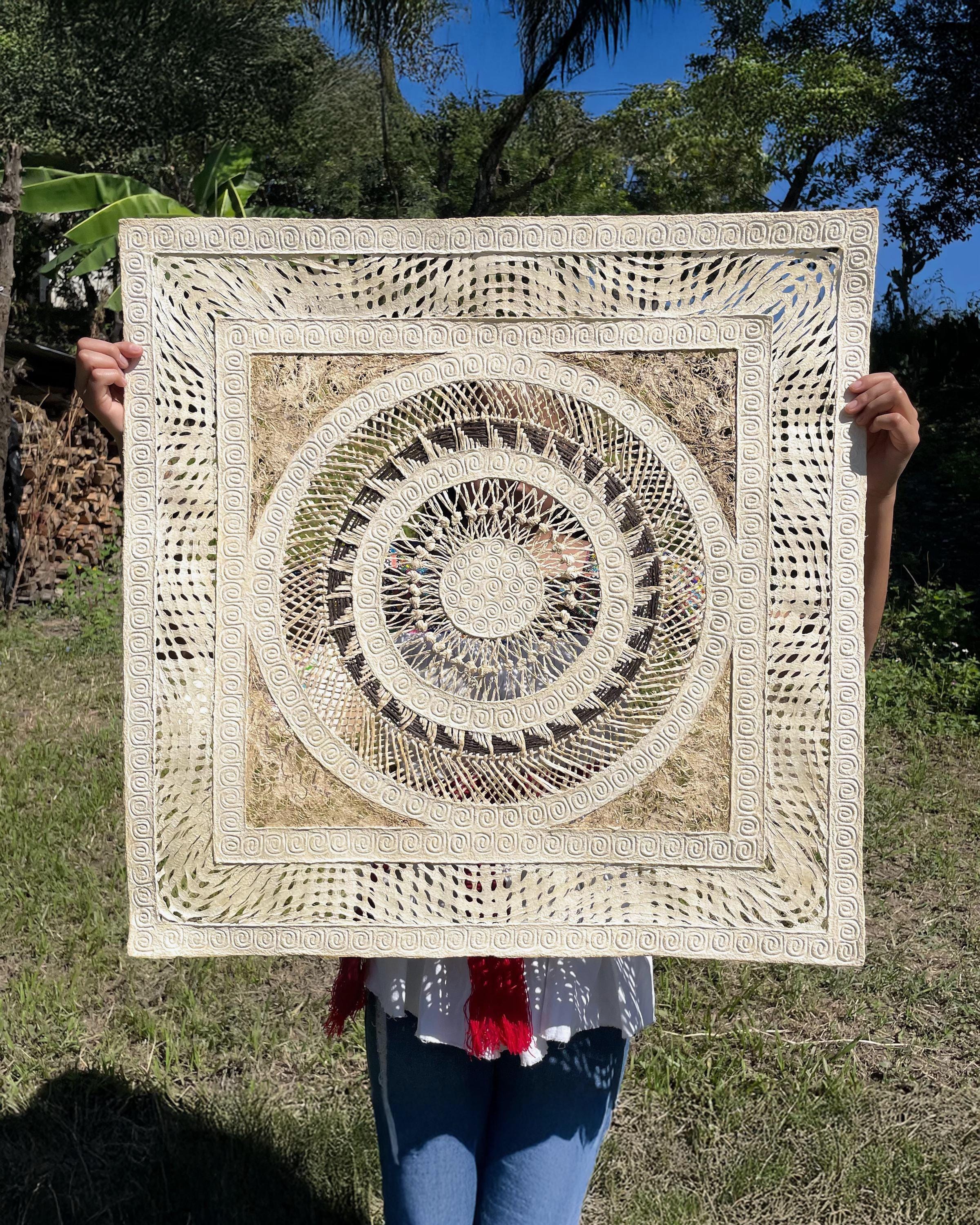 "Woven Mandala" ∙ Amate Art  28"x28"  (Unframed)
