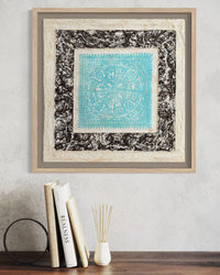 "Turquoise Lace" ∙ Amate Art  15.75"x15.75"  (Unframed)