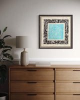 "Turquoise Lace" ∙ Amate Art  15.75"x15.75"  (Unframed)