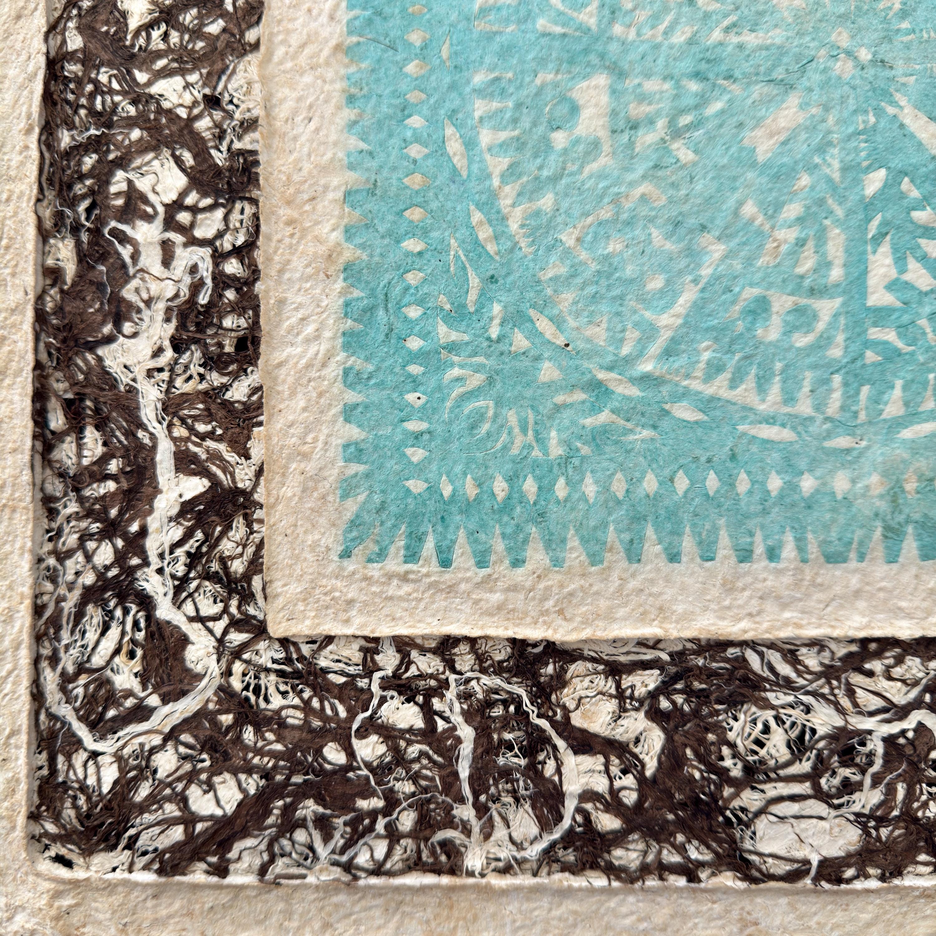 "Turquoise Lace" ∙ Amate Art  15.75"x15.75"  (Unframed)