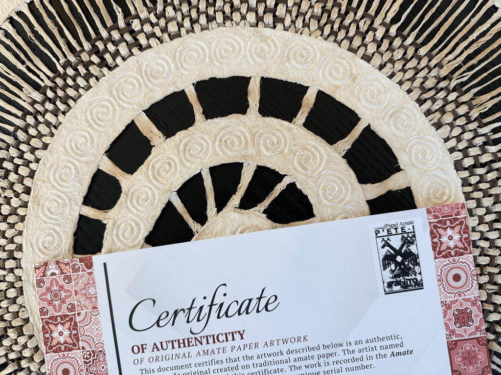 "Ivory Spiral" ∙ Amate Art  28"x28"  (Unframed)