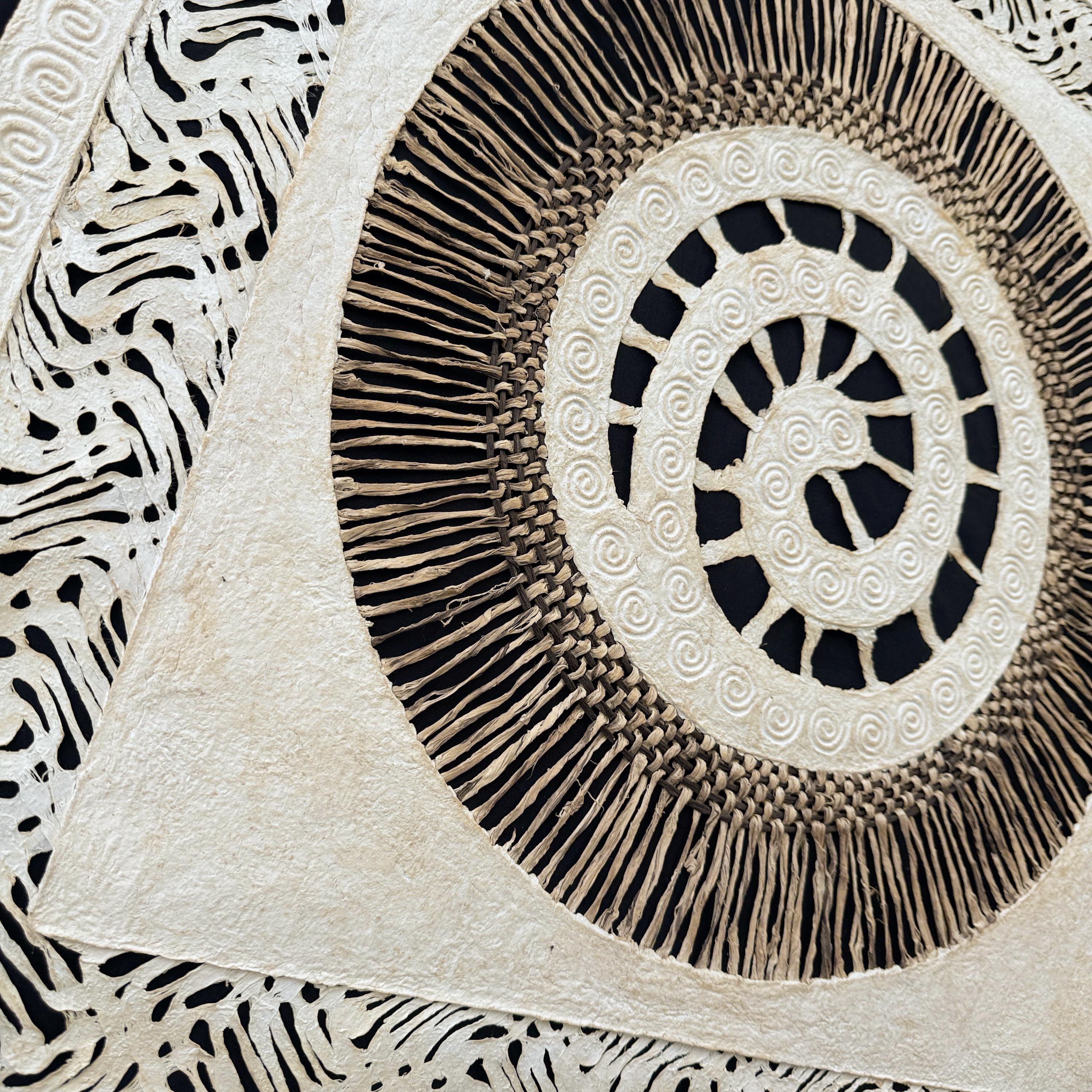 "Ivory Spiral" ∙ Amate Art  28"x28"  (Unframed)