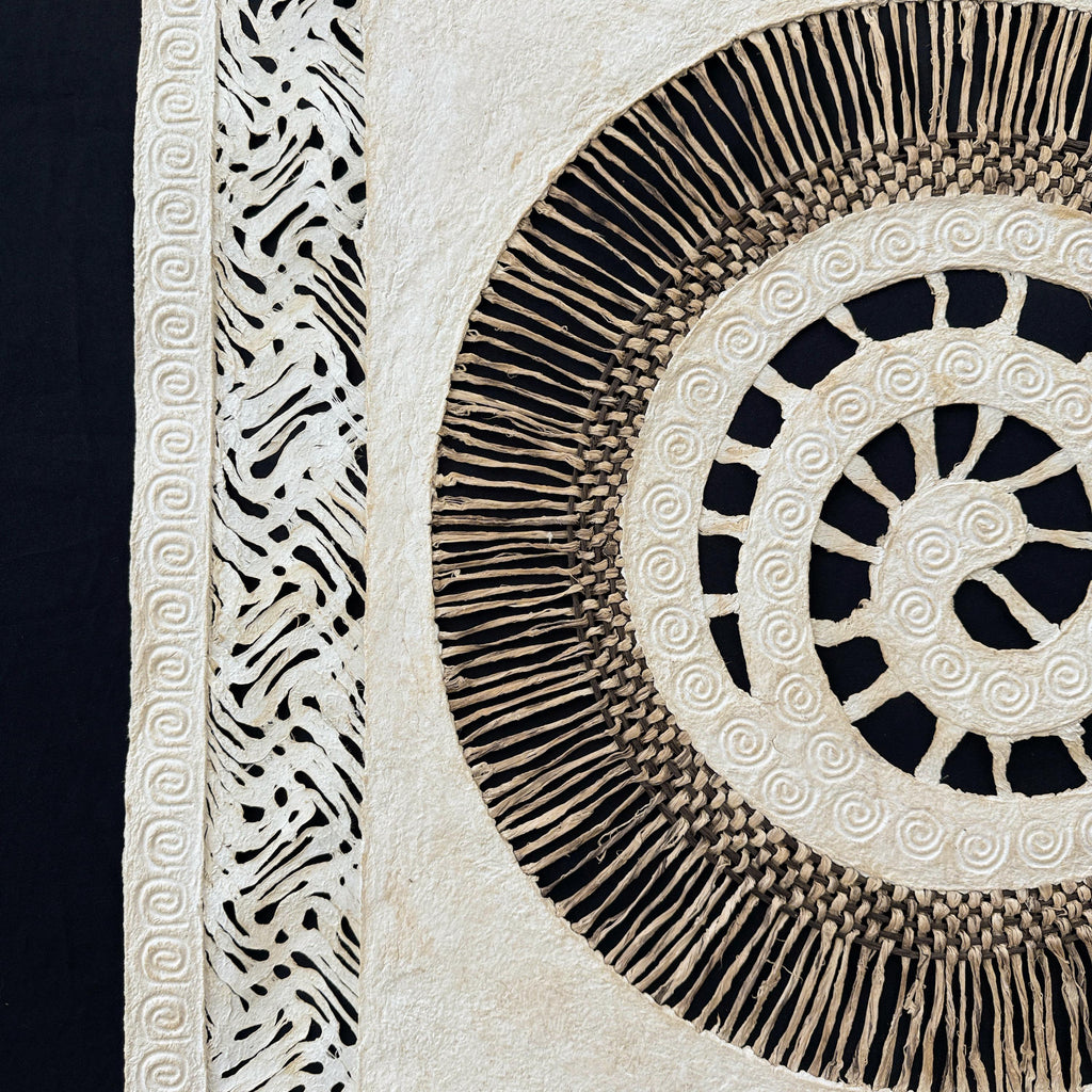 "Ivory Spiral" ∙ Amate Art  28"x28"  (Unframed)