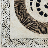 "Ivory Spiral" ∙ Amate Art  28"x28"  (Unframed)