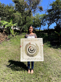 "Ivory Spiral" ∙ Amate Art  28"x28"  (Unframed)