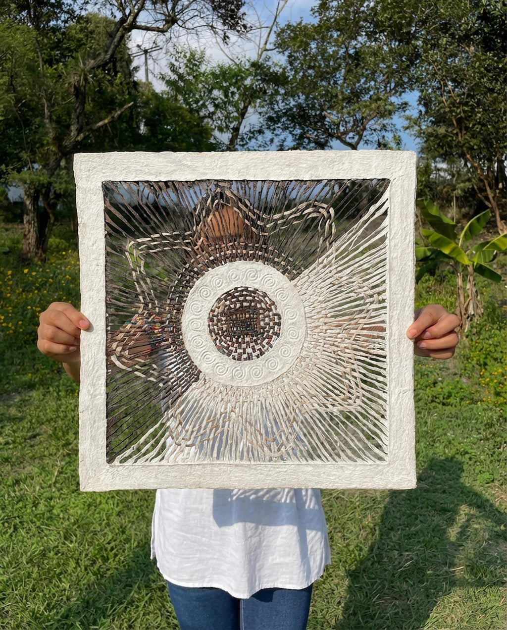 "Sun Weave" ∙ Amate Art  15.75"x15.75"  (Unframed)