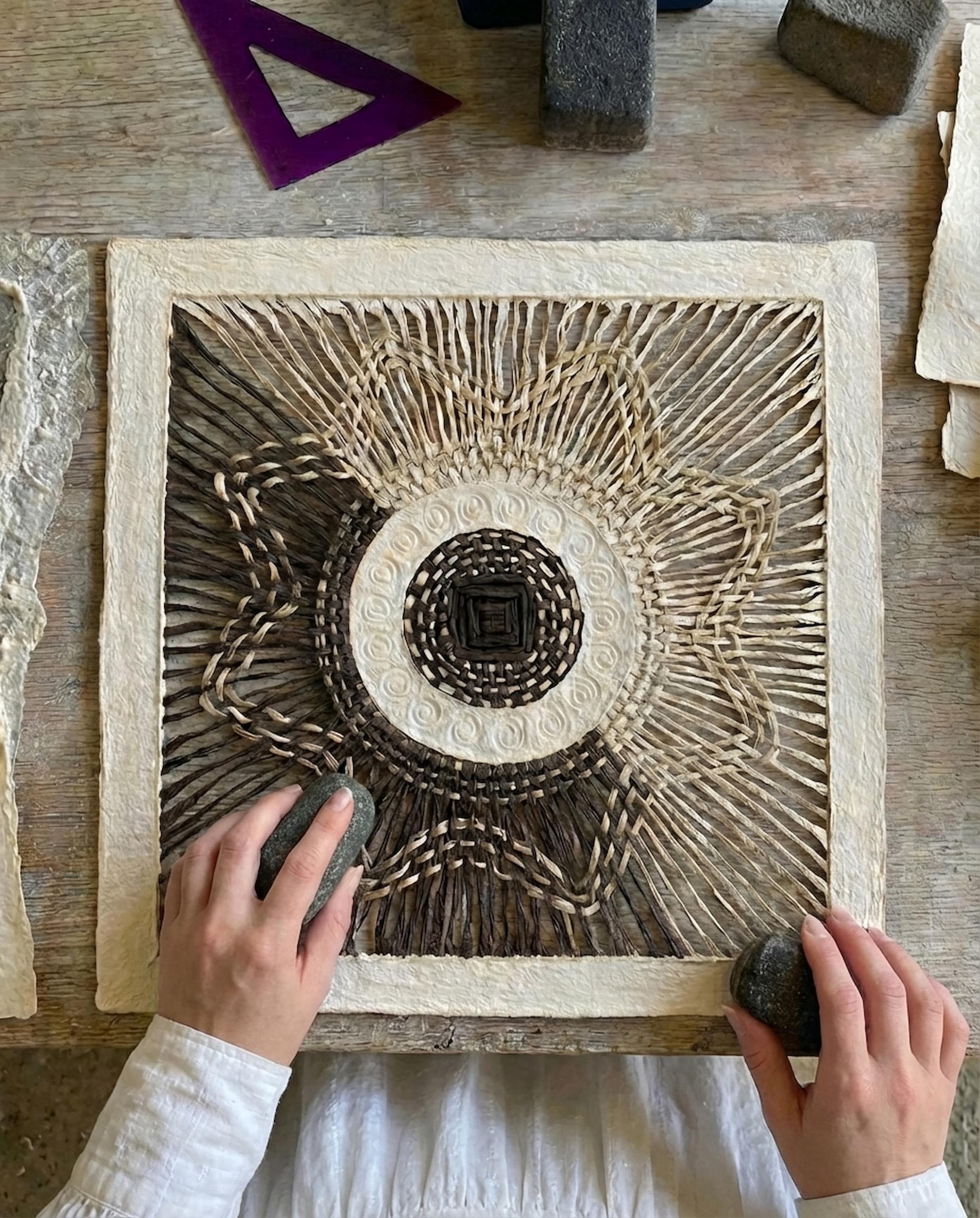 "Sun Weave" ∙ Amate Art  15.75"x15.75"  (Unframed)