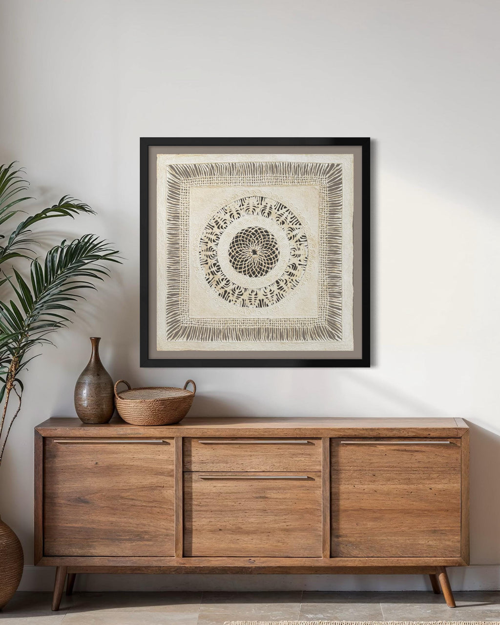 "Spiral Mandala" ∙ Amate Art  23.5"x23.5"  (Unframed)