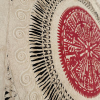 "Red Lace" ∙ Amate Art  23.5"x23.5"  (Unframed)