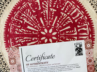 "Red Lace" ∙ Amate Art  23.5"x23.5"  (Unframed)