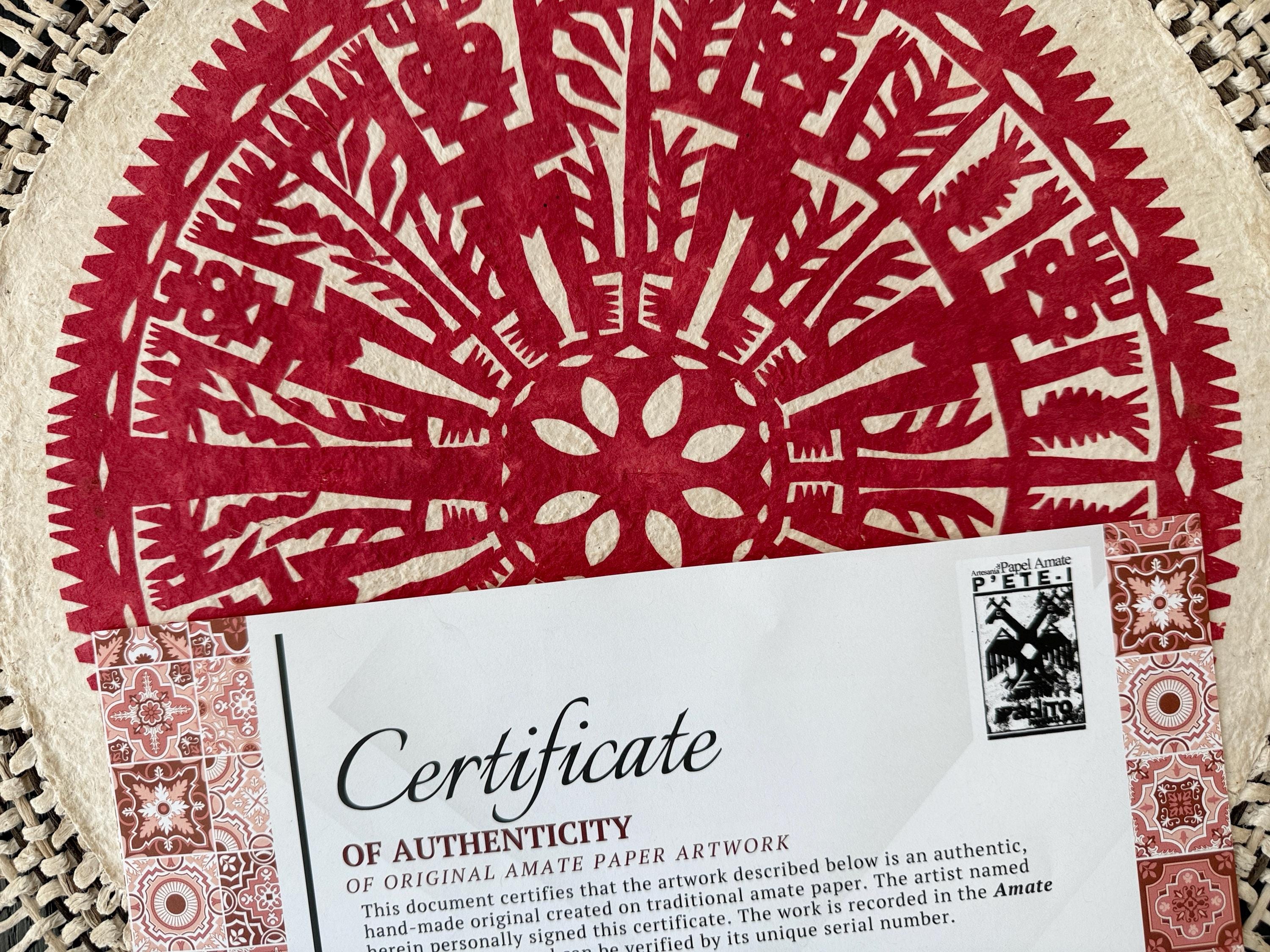 "Red Lace" ∙ Amate Art  23.5"x23.5"  (Unframed)