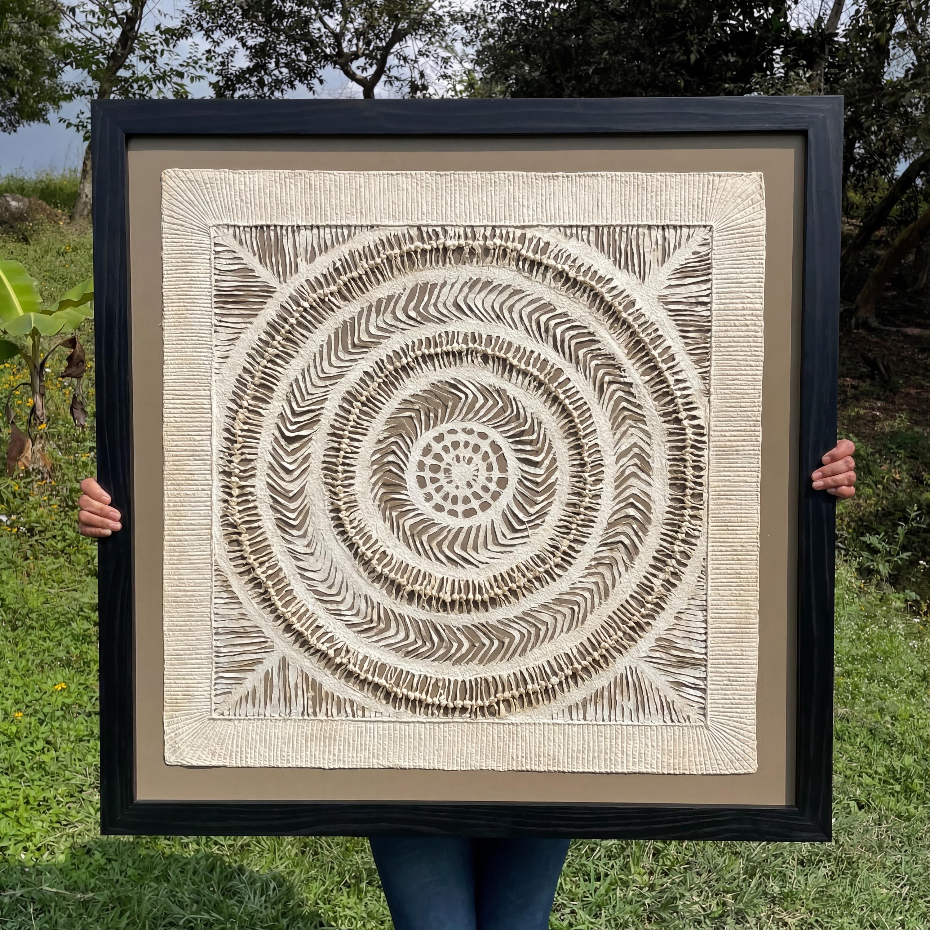 "Knot Weave" ∙ Amate Art  35"x35"  (Framed)