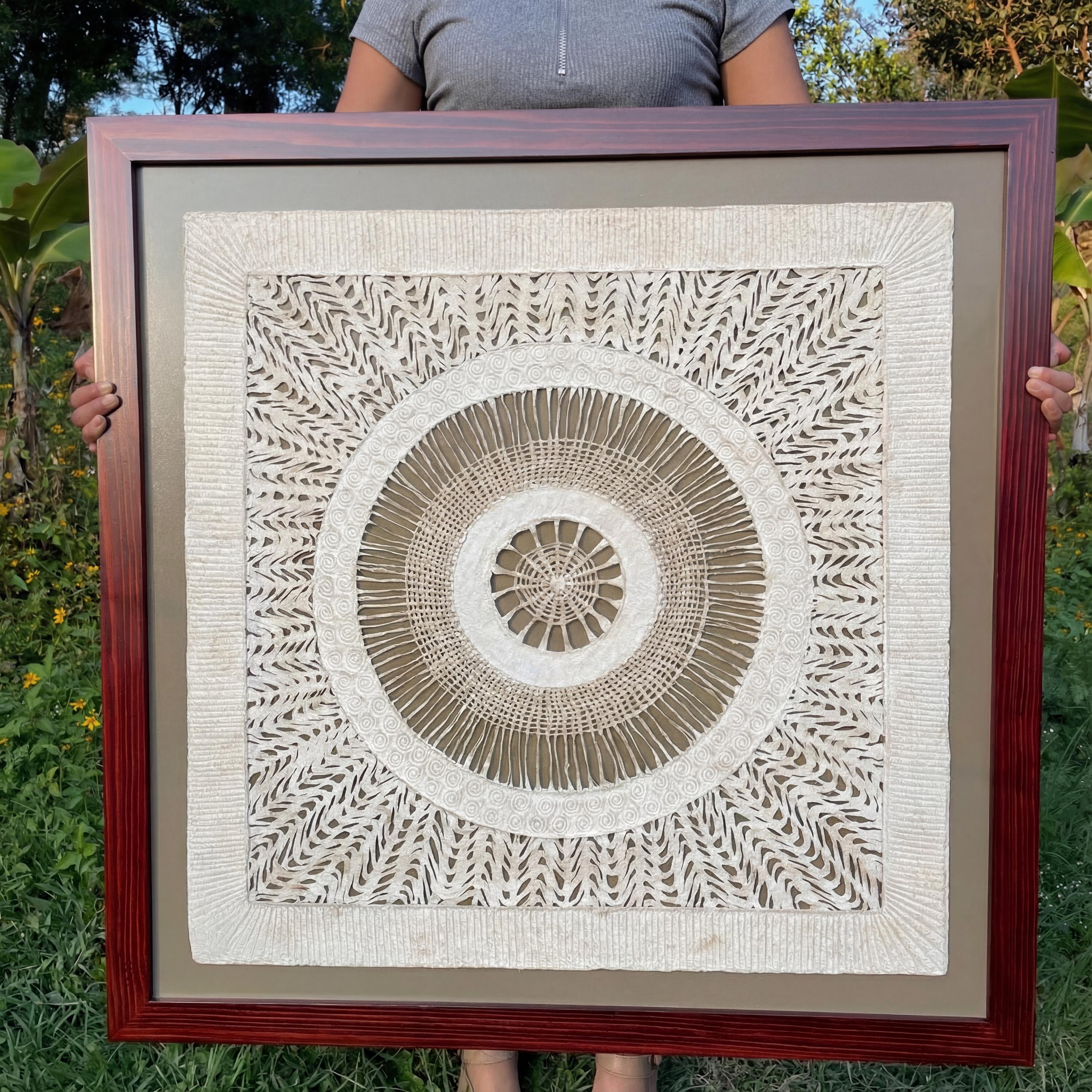 "Circular Weave" ∙ Amate Art  35"x35"  (Framed)