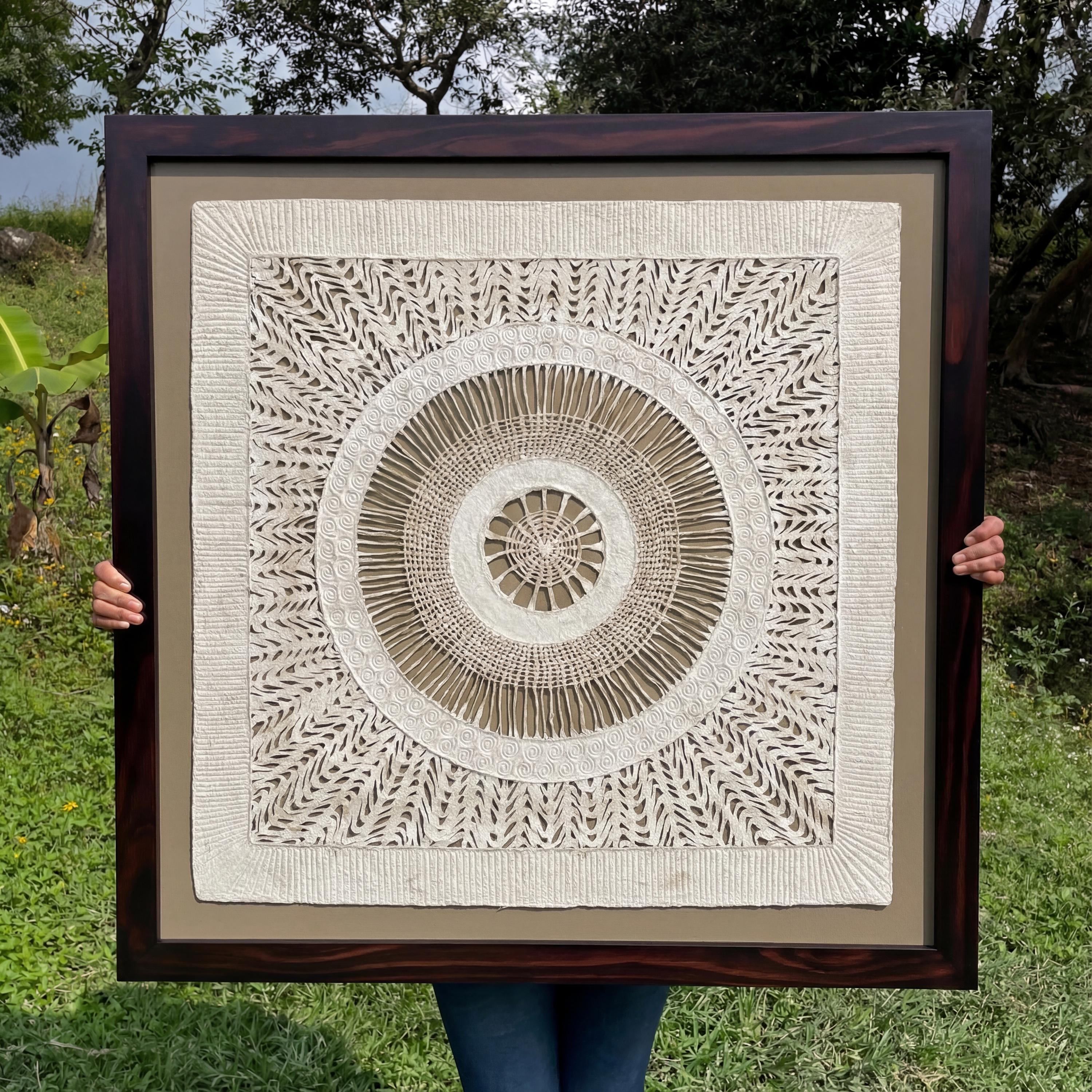"Circular Weave" ∙ Amate Art  35"x35"  (Framed)