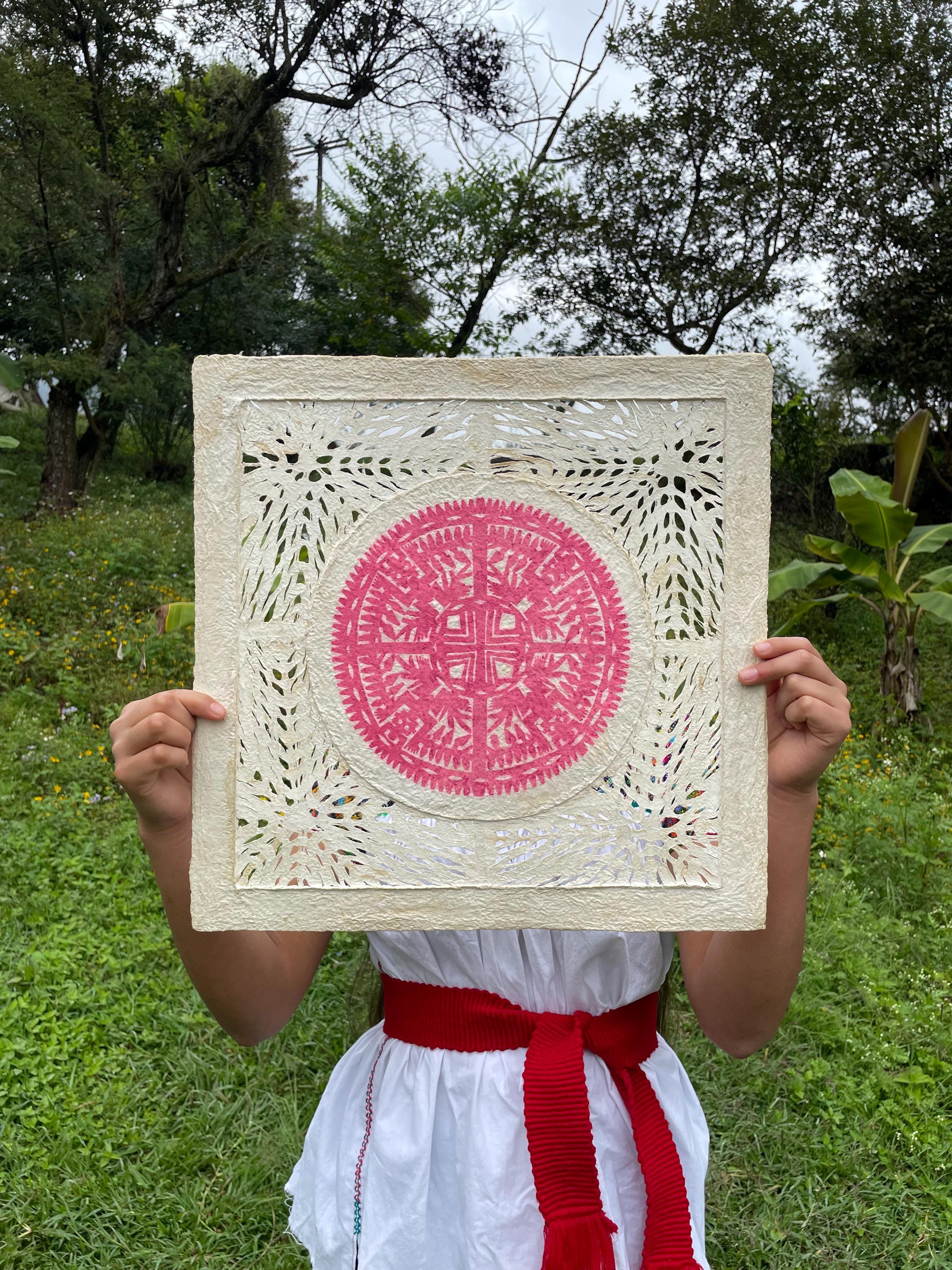 "Sunset Lace" ∙ Amate Art  15.75"x15.75"  (Unframed)