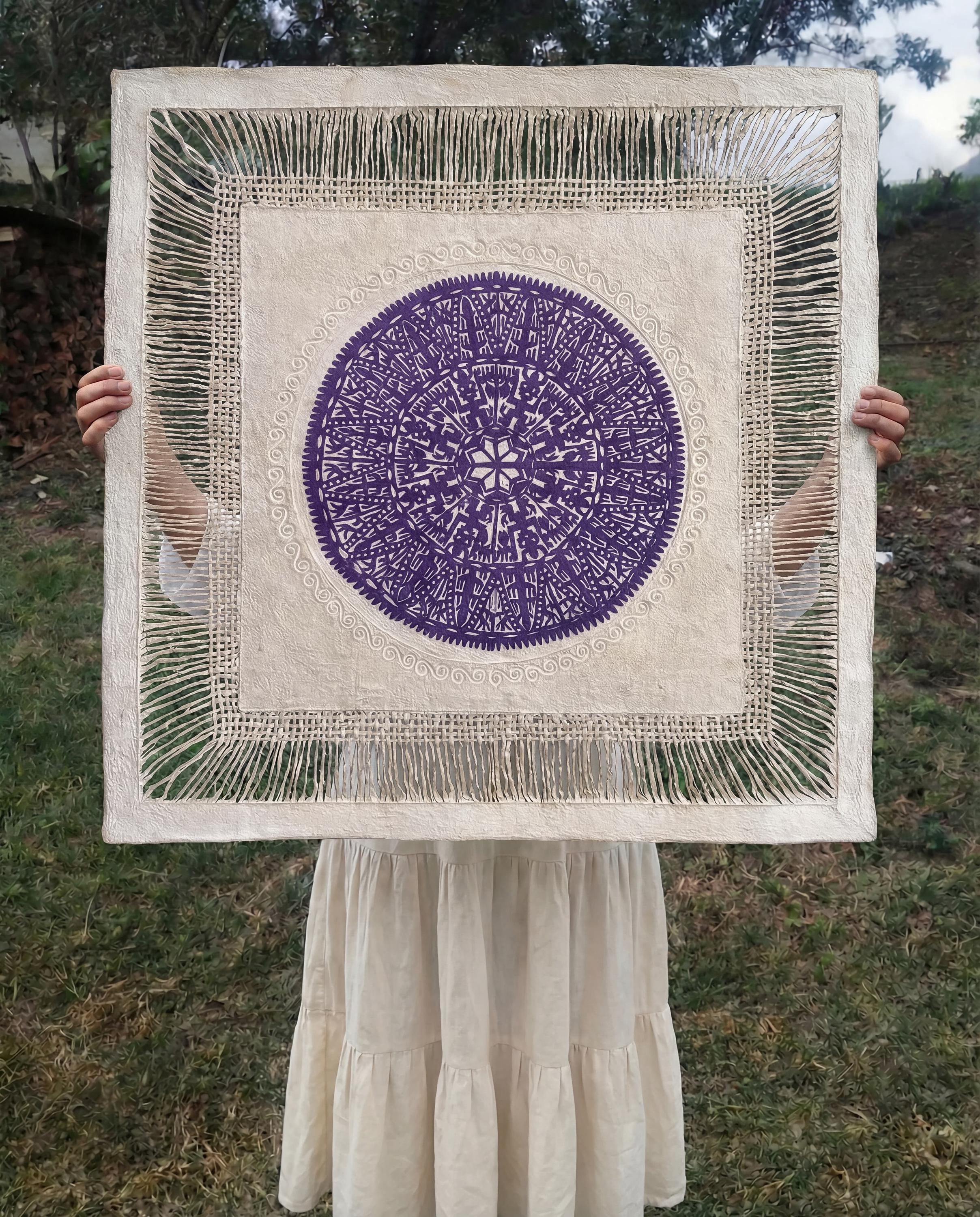 "Amethyst Mandala" ∙ Amate Art  28"x28"  (Unframed)