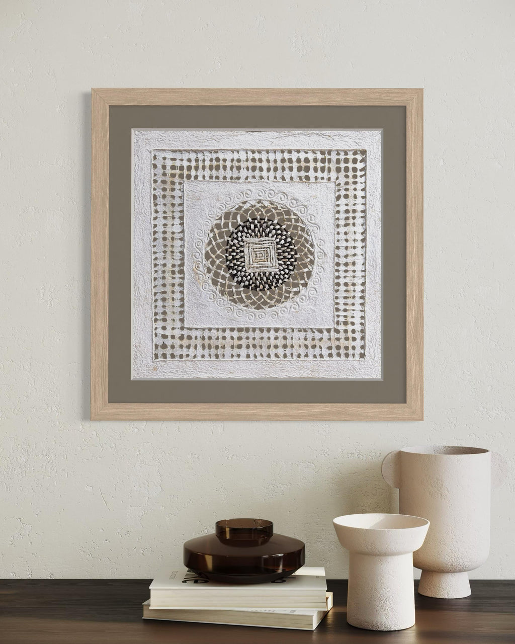 "Square Mandala" ∙ Amate Art  15.75"x15.75"  (Unframed)
