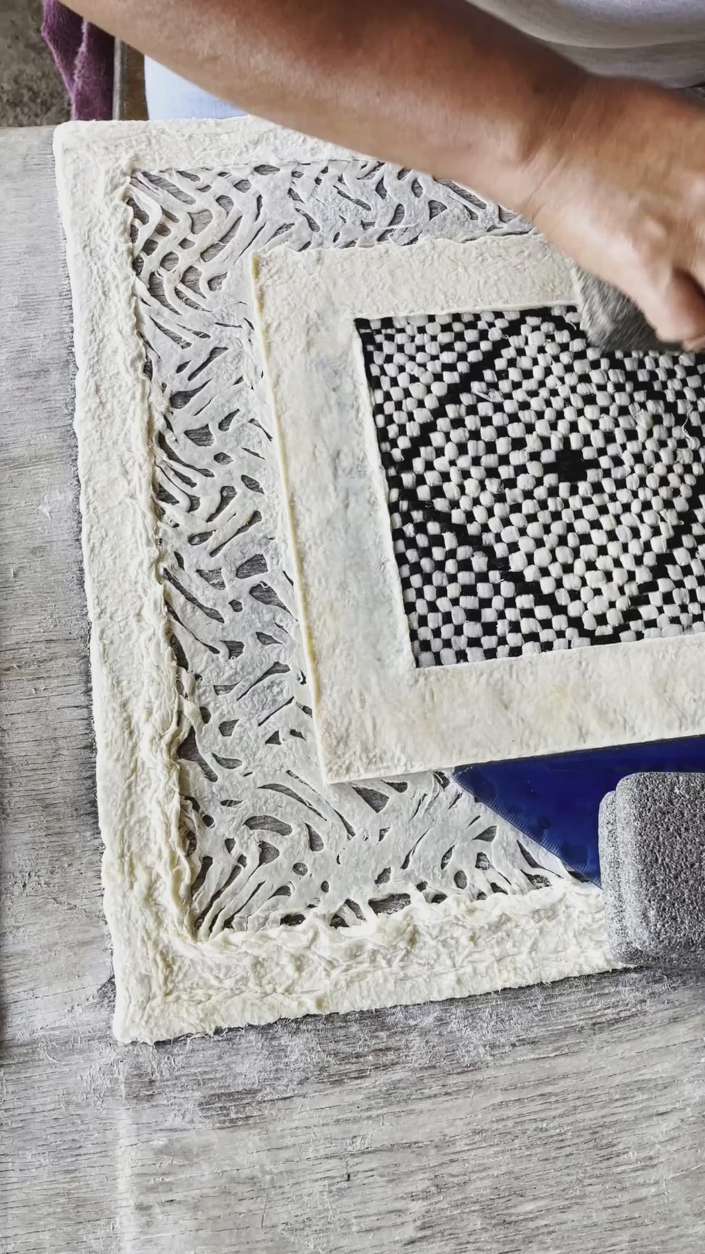 "Spiral Square" ∙ Amate Art  15.75"x15.75"  (Unframed)