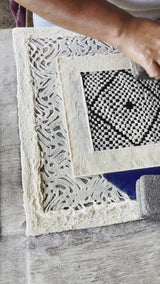 "Spiral Square" ∙ Amate Art  15.75"x15.75"  (Unframed)