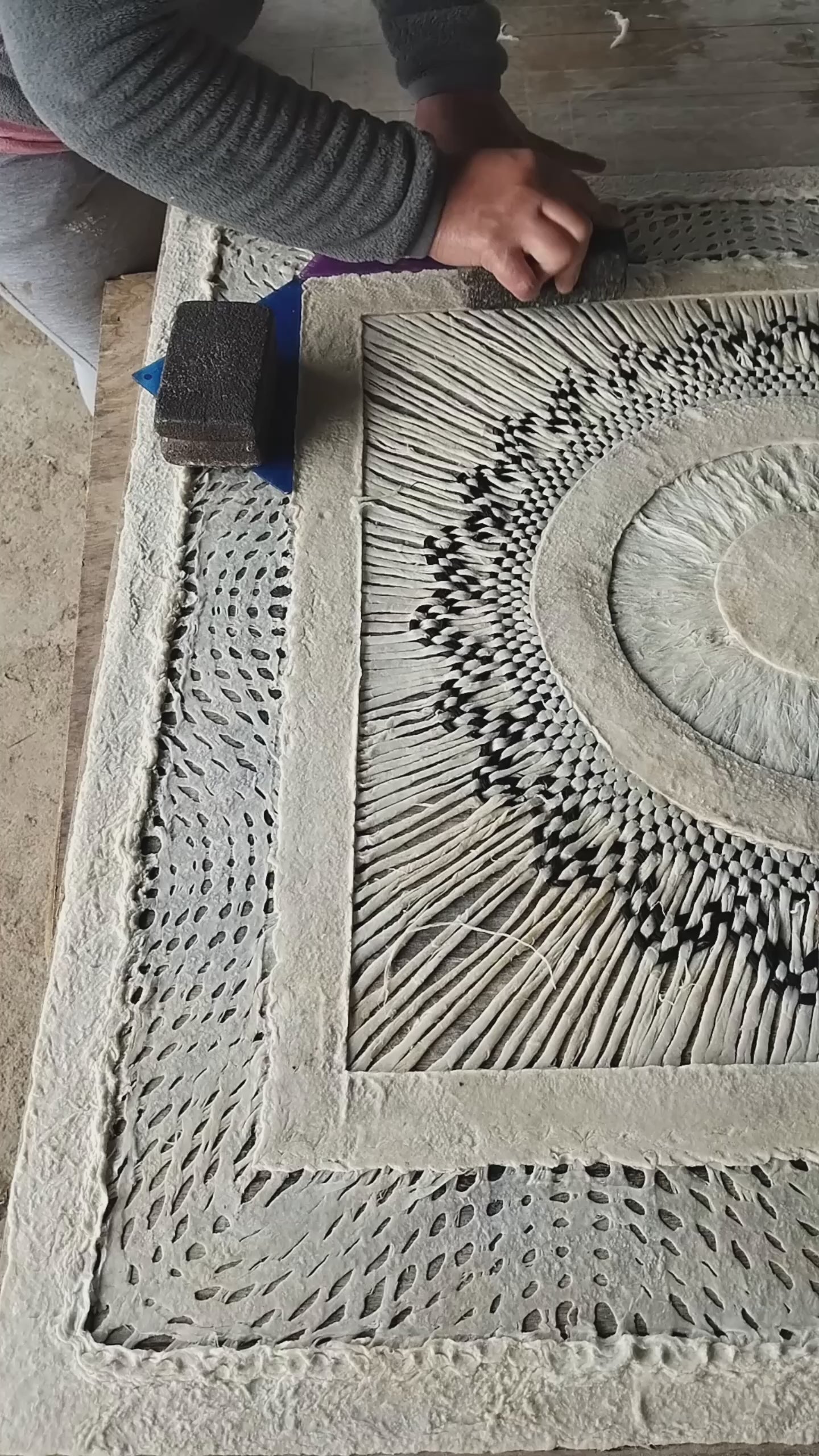 "Sun Weave" ∙ Amate Art  35"x35"  (Framed)